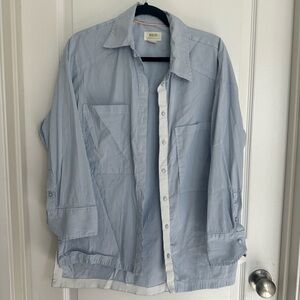 Maeve by Anthropologie Button Up Shirt Blue/White Size Small